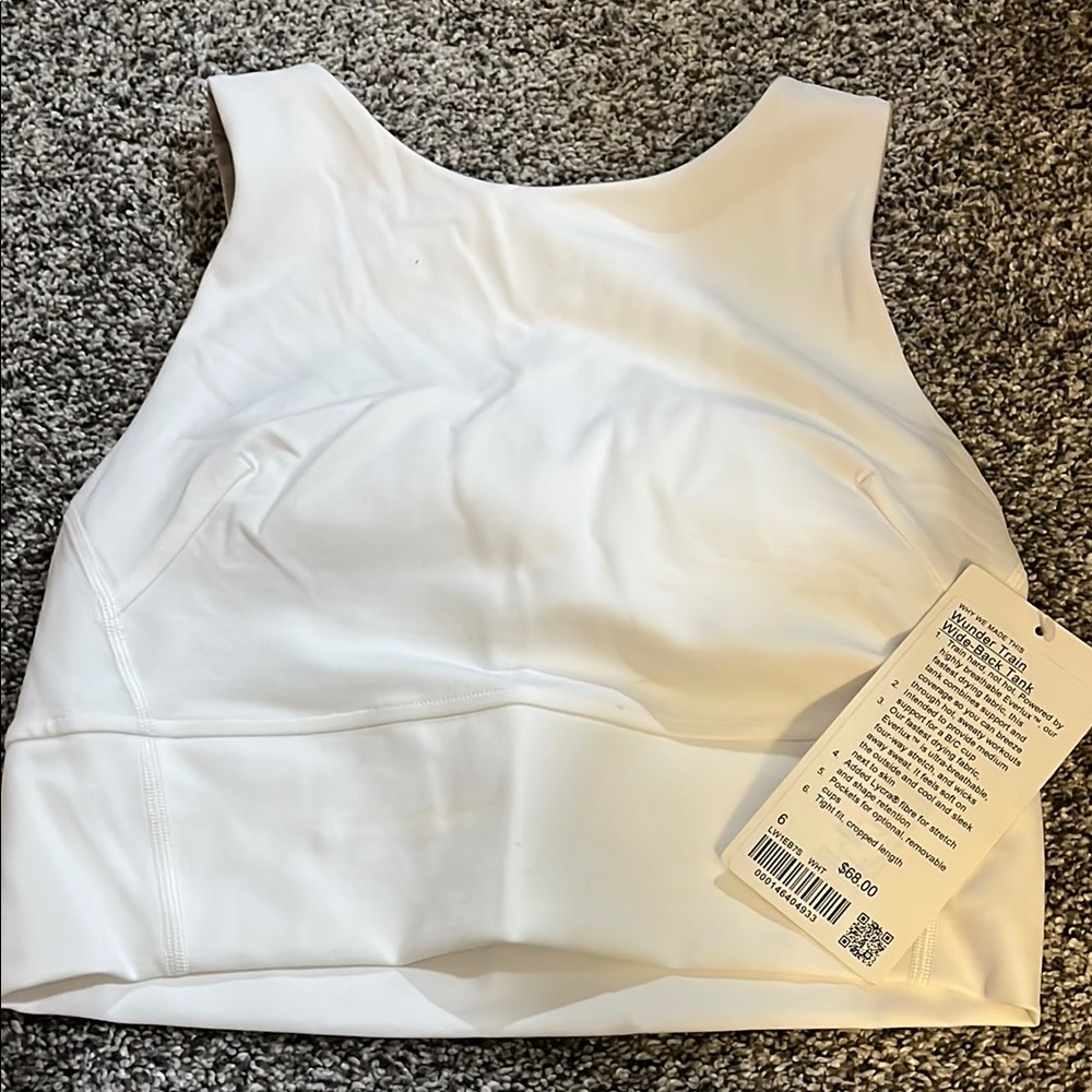NWT Lululemon White Wunder Train Tank